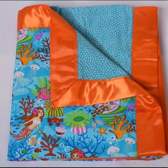 🐠🧡BRAND NEW🌺🏝️HANDMADE Aloha Print Crib Blanket - Picture 2 of 3